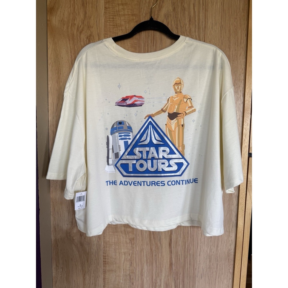 Exclusive Disney Parks Star Tours The Adventure Continues Shirt XL Crop NWT